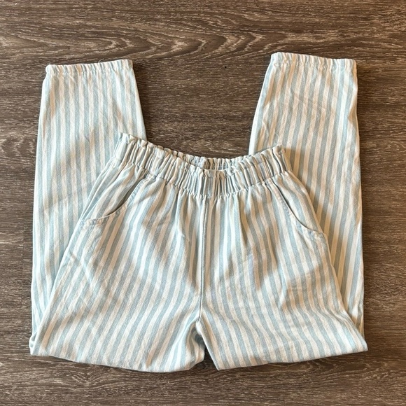 Vintage Boxer Style pull on pants stripes blue stretchy waist. Women’s small - Picture 1 of 16